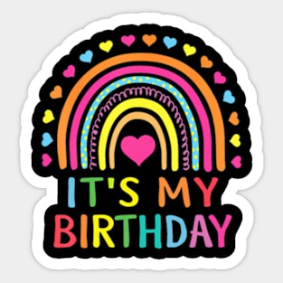 Its My Birthday Teens Girls Rainbow Sticker